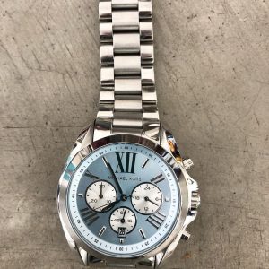 Michael Kors oversized watch with pearl blue face
