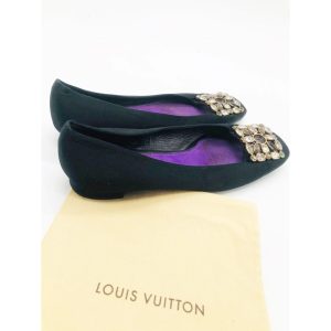 Louis Vuitton Crystal Embellishments Flats Black