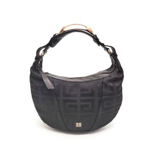 Givenchy Black Monogram Canvas and Leather Hobo