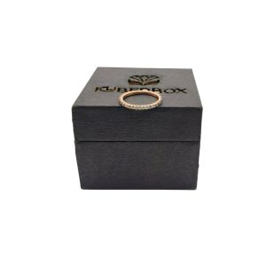 14ct Rose Gold London Blue Topaz Half Eternity Ring