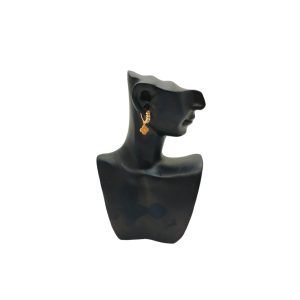 14ct Gold Intricate Enamel Flower And Woven Curve Nose Ring