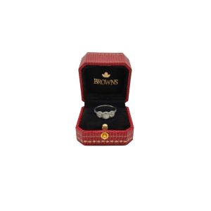 Browns Platinum and Diamond Halo Trilogy Ring
