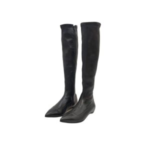 Paul Andrew Sleek Back  Flat Toe Point Leather Boots  Size 37