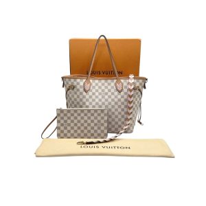 Louis Vuitton Damier Azur Braided Neverfull MM With Pouch/Wristlet
