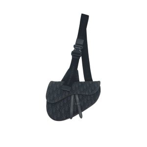 Dior Black Oblique Jaquard Saddle Bag