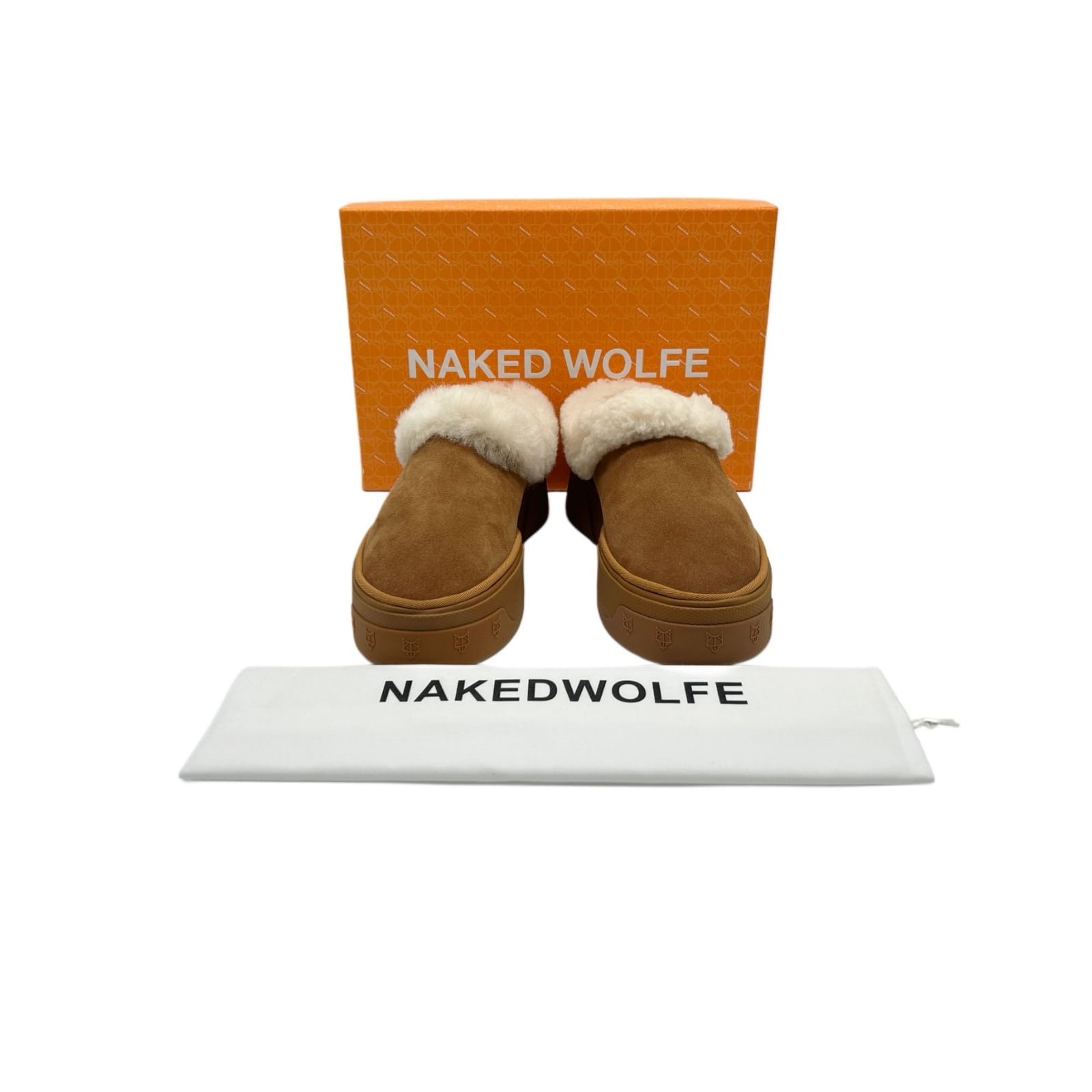 Naked Wolfe Tan Brown Suede Platform Slippers Size UK 10 / EU 44 - Image 9