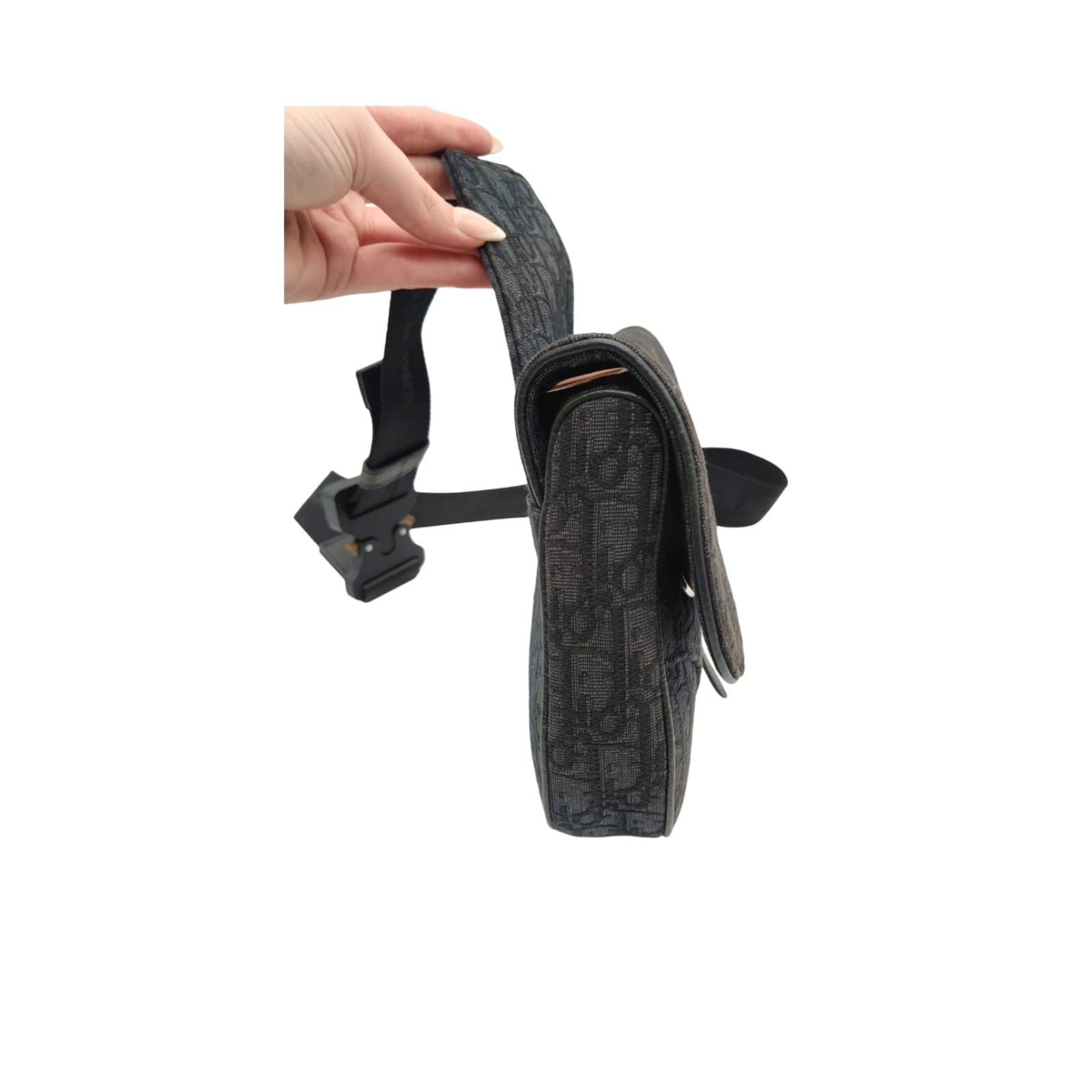Dior Black Oblique Jaquard Saddle Bag - Image 5