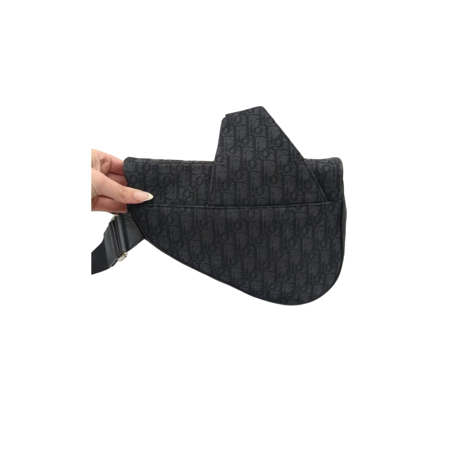 Dior Black Oblique Jaquard Saddle Bag - Image 6