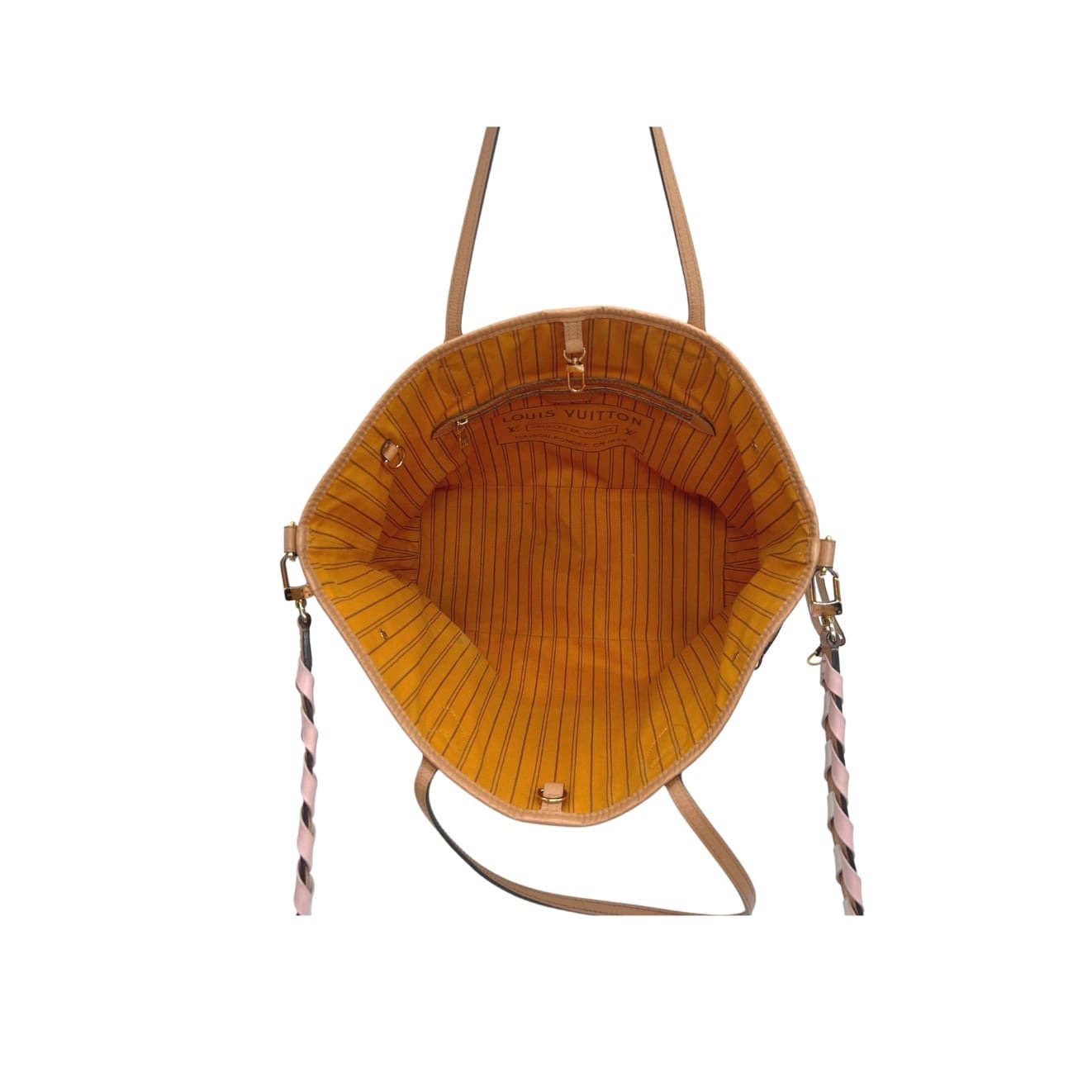 Louis Vuitton Damier Azur Braided Neverfull MM With Pouch/Wristlet - Image 10