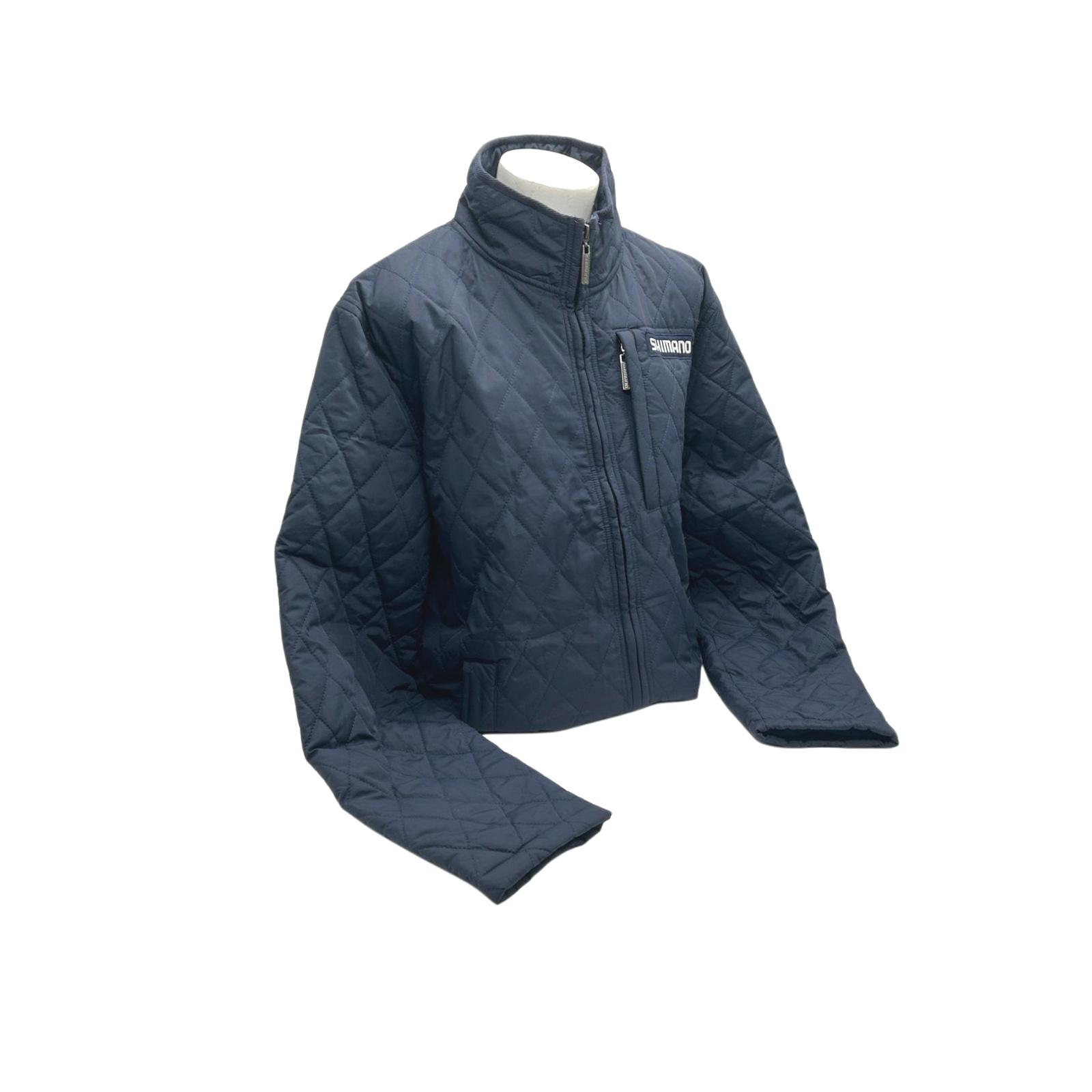 Shimano Navy Blue Diamond Quilted Cycling Puffer Jacket – Size Medium - Image 11
