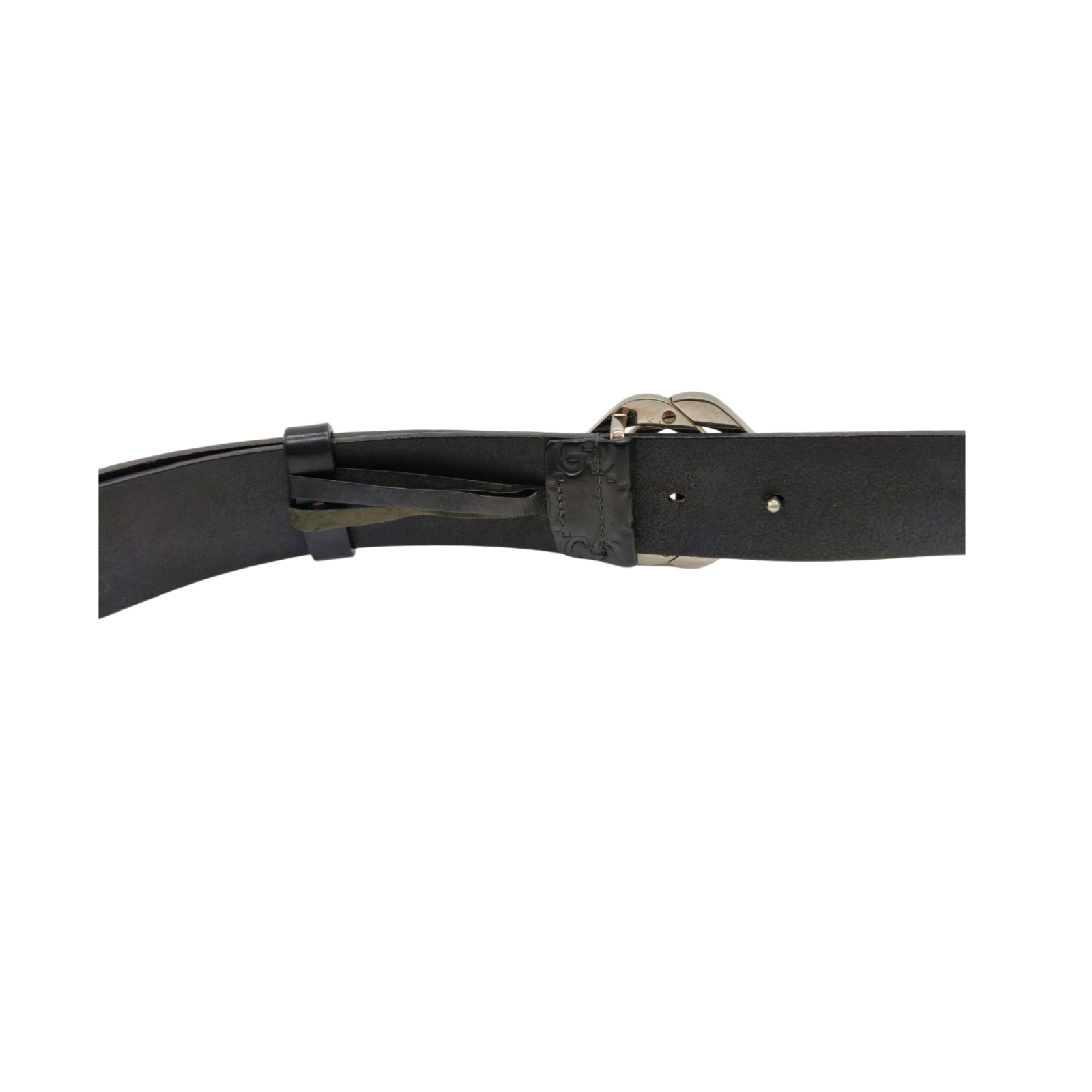 Gucci Interlocking G Guccissima Black Leather Belt Size: 105/42 - Image 8