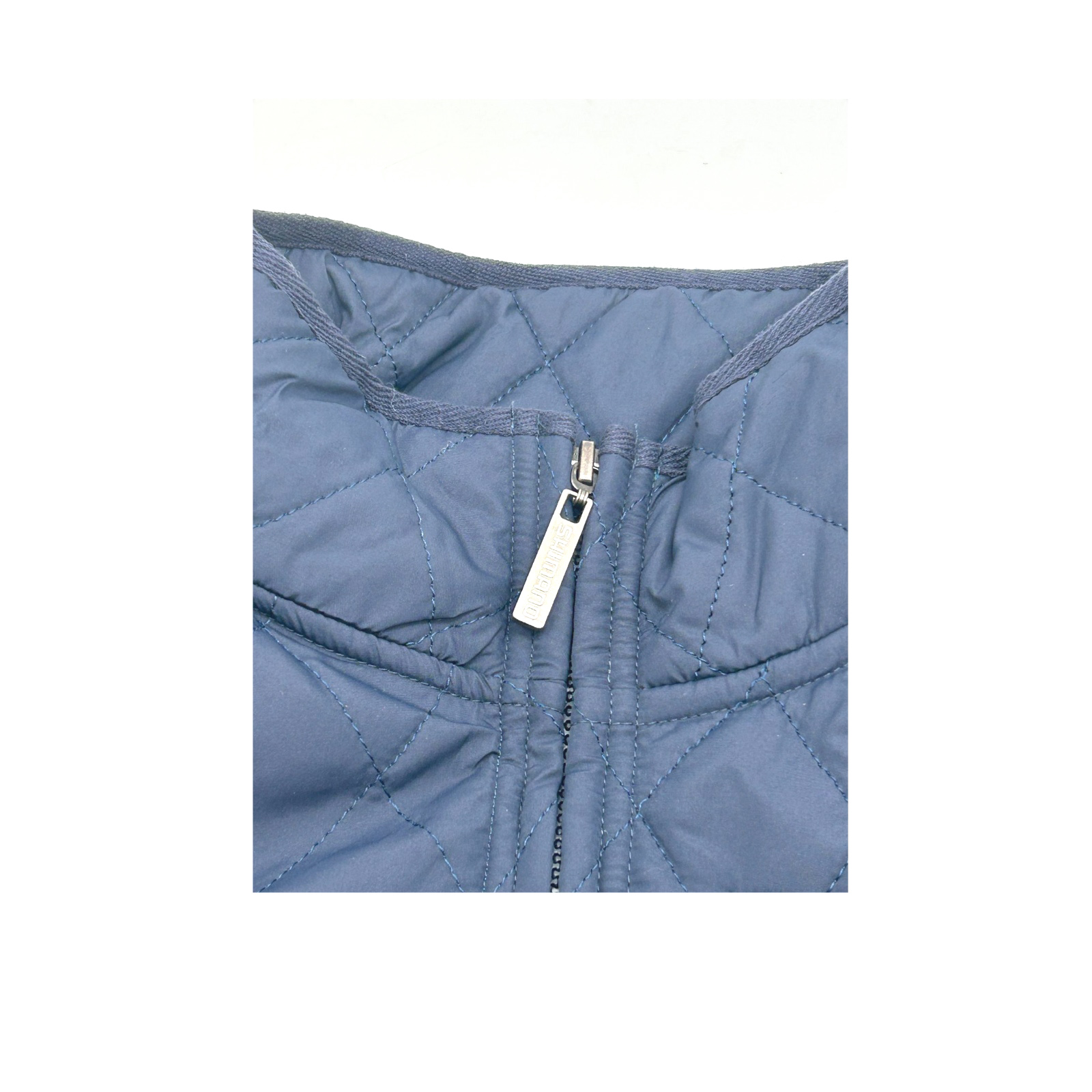 Shimano Navy Blue Diamond Quilted Cycling Puffer Jacket – Size Medium - Image 4