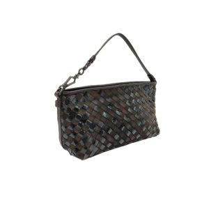 Bottega Veneta Mini Cassette Intrecciato Quilted Brown Woven Handbag / Clutch