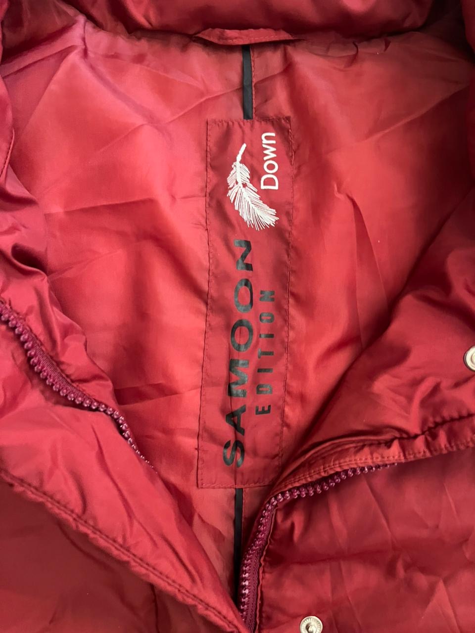 Samoon Edition Burgundy Down Jacket – Size L - Image 4