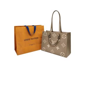 Louis Vuitton OnTheGo MM Bicolour Monogram Empreinte Leather Tote Bag