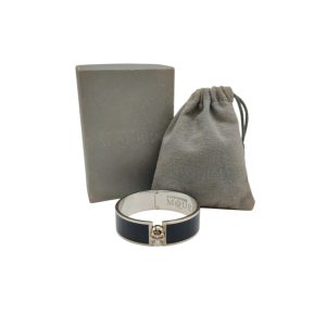 Alexander McQueen Enamel Skull Hinged Bangle Bracelet