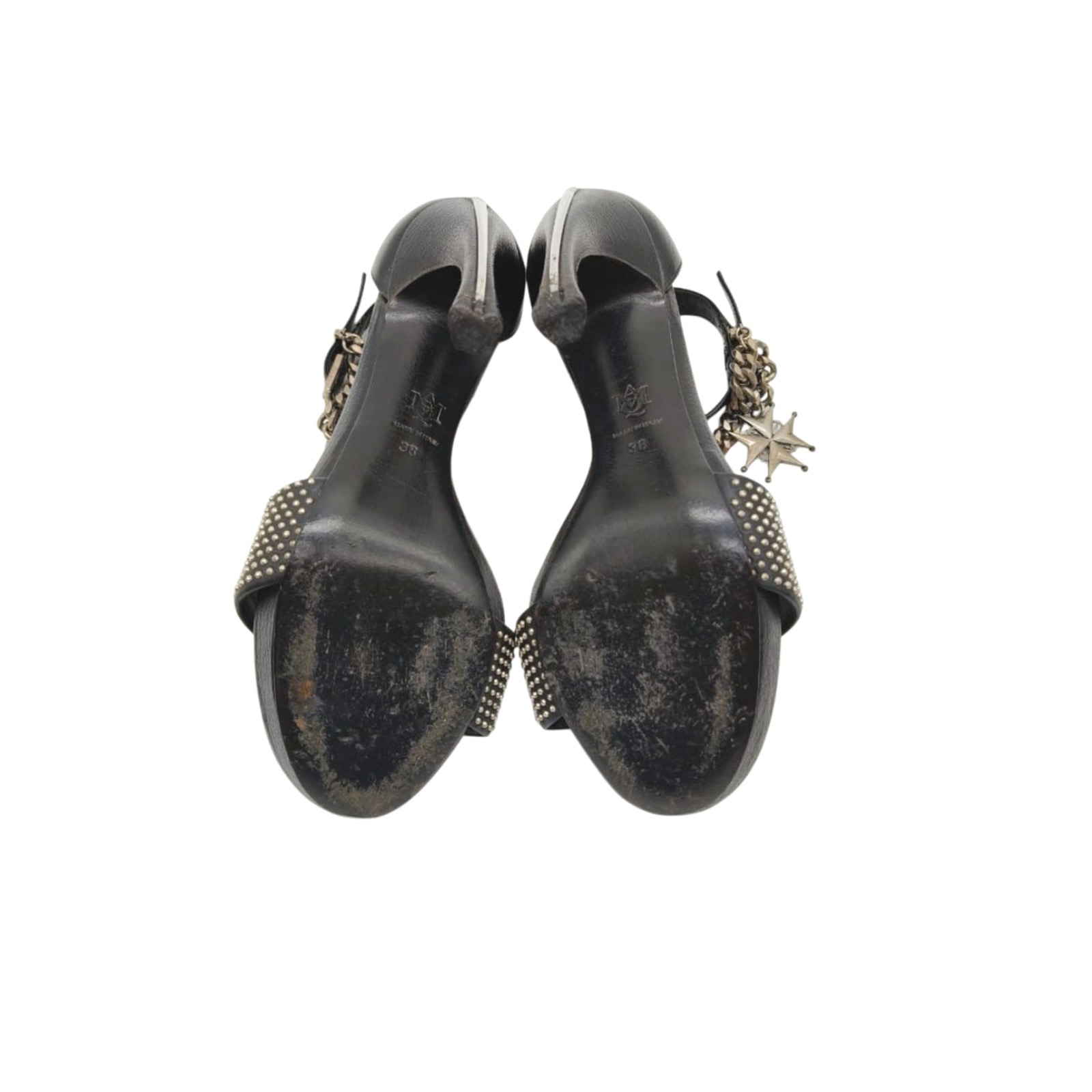 Alexander McQueen Studded Chain Ankle Strap Heels size 38 - Image 5