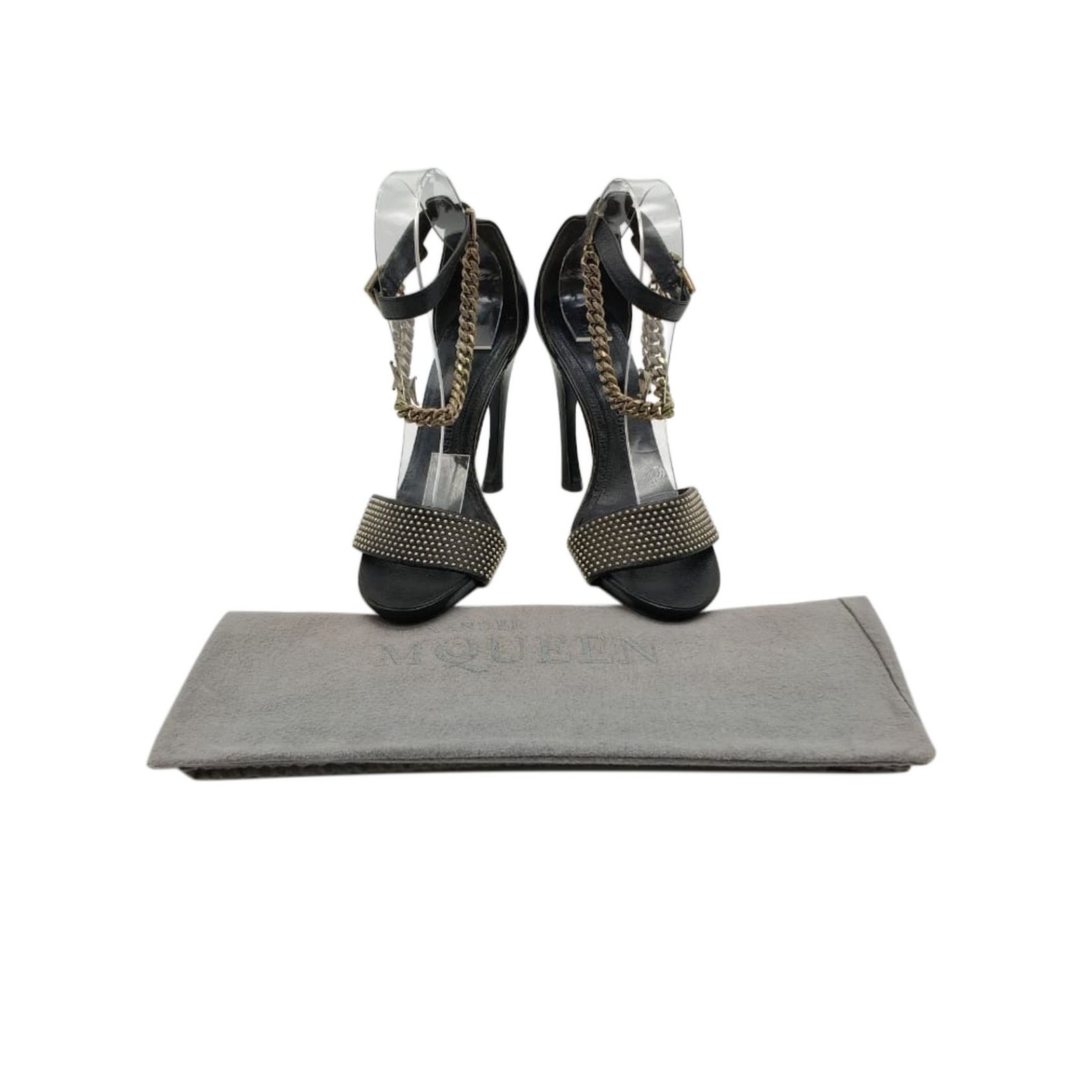 Alexander McQueen Studded Chain Ankle Strap Heels size 38 - Image 3