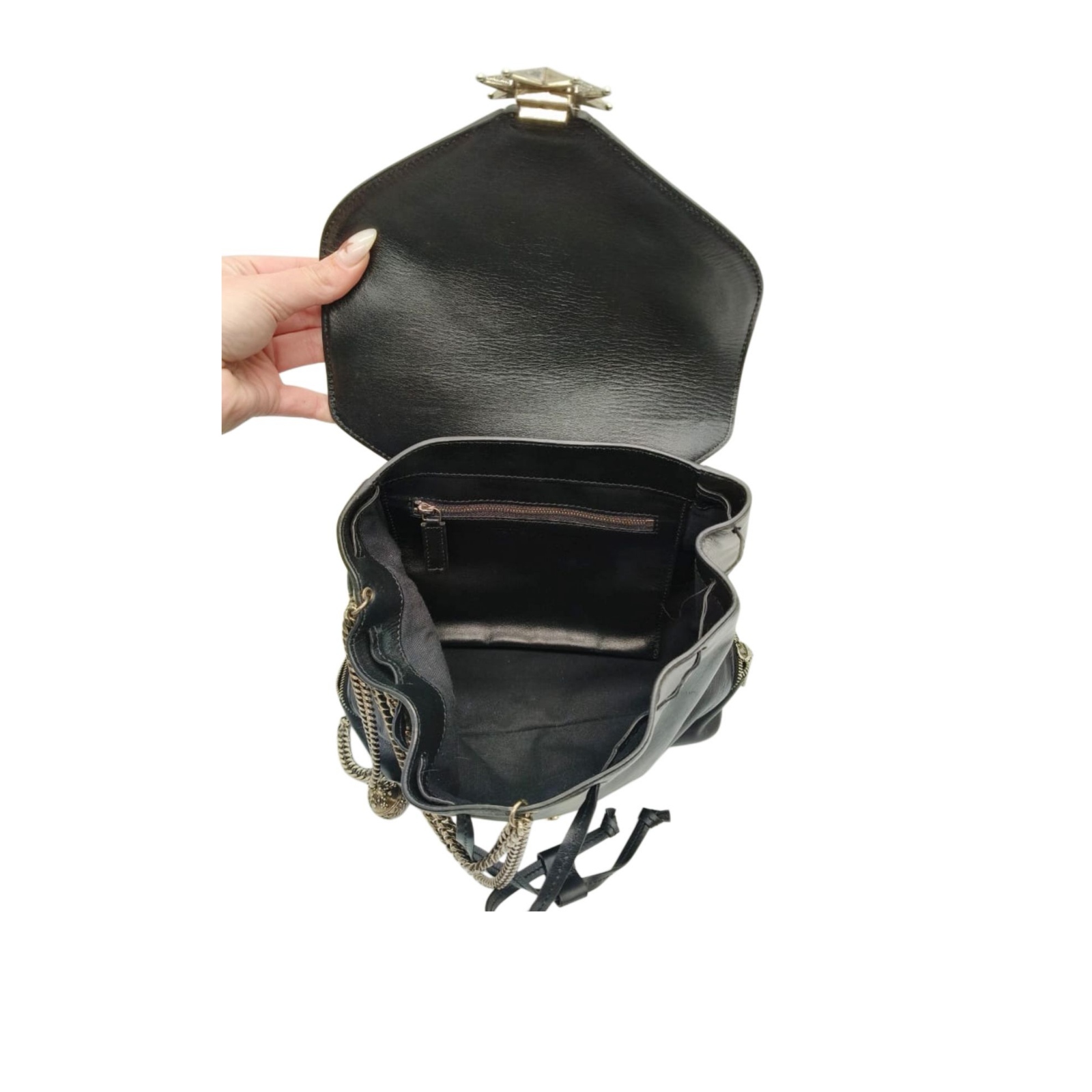 Alexander McQueen Star-Embellished Black Leather Backpack - Image 7