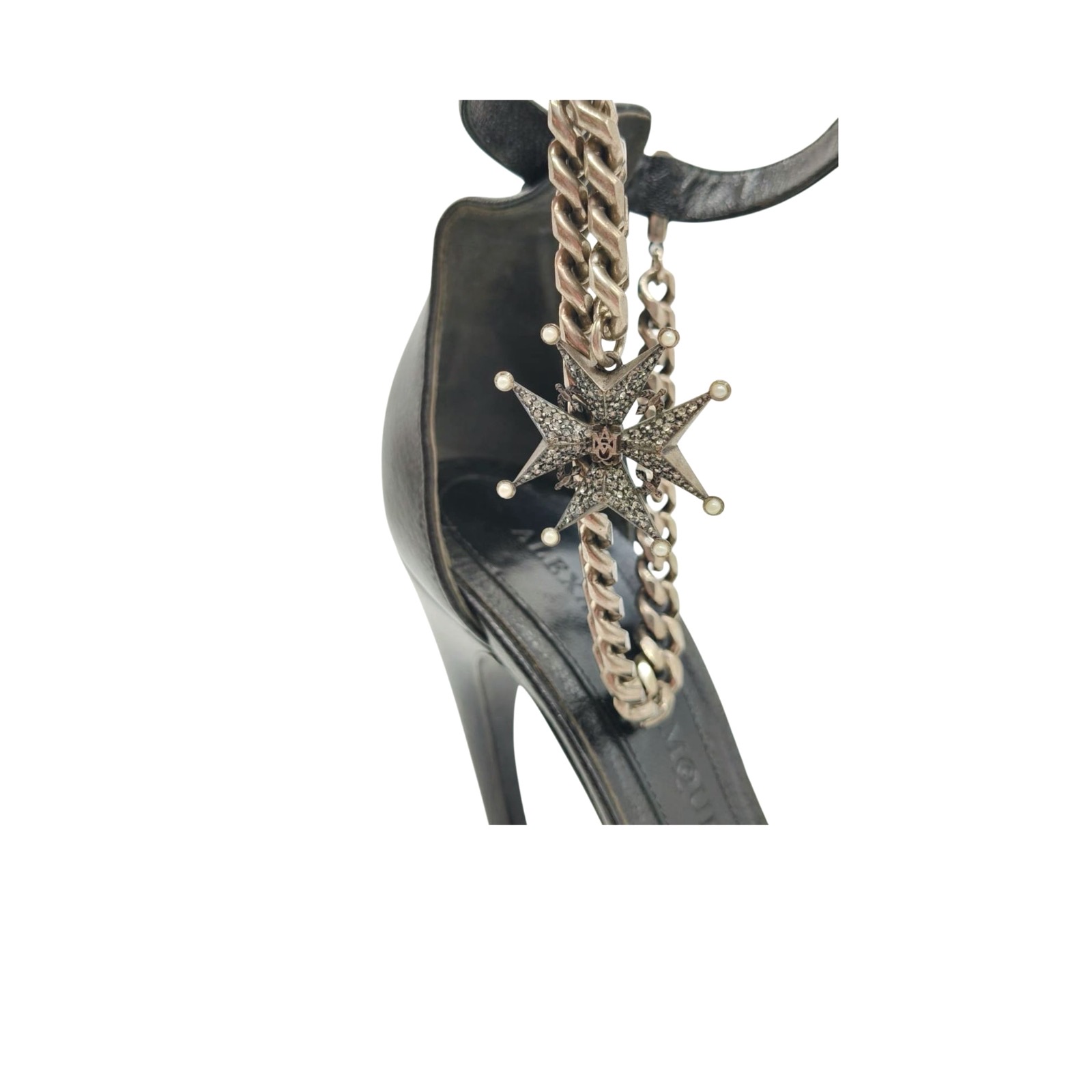Alexander McQueen Studded Chain Ankle Strap Heels size 38 - Image 8