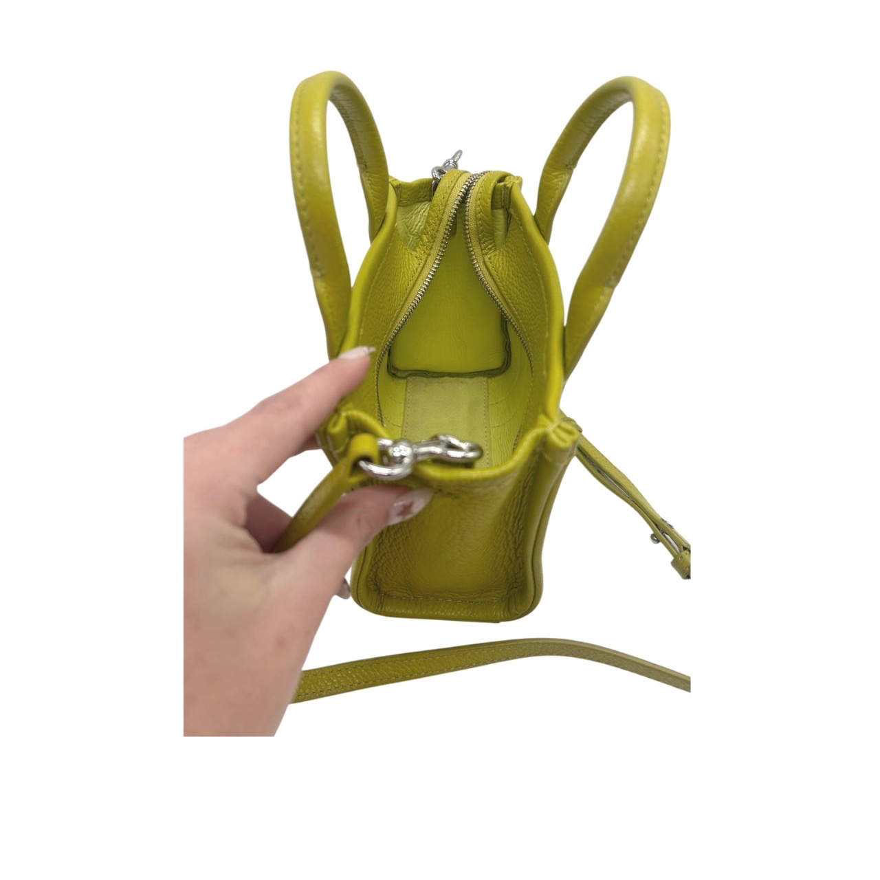Marc Jacobs Grained Calfskin Micro The Tote Bag In Citronelle - Image 7