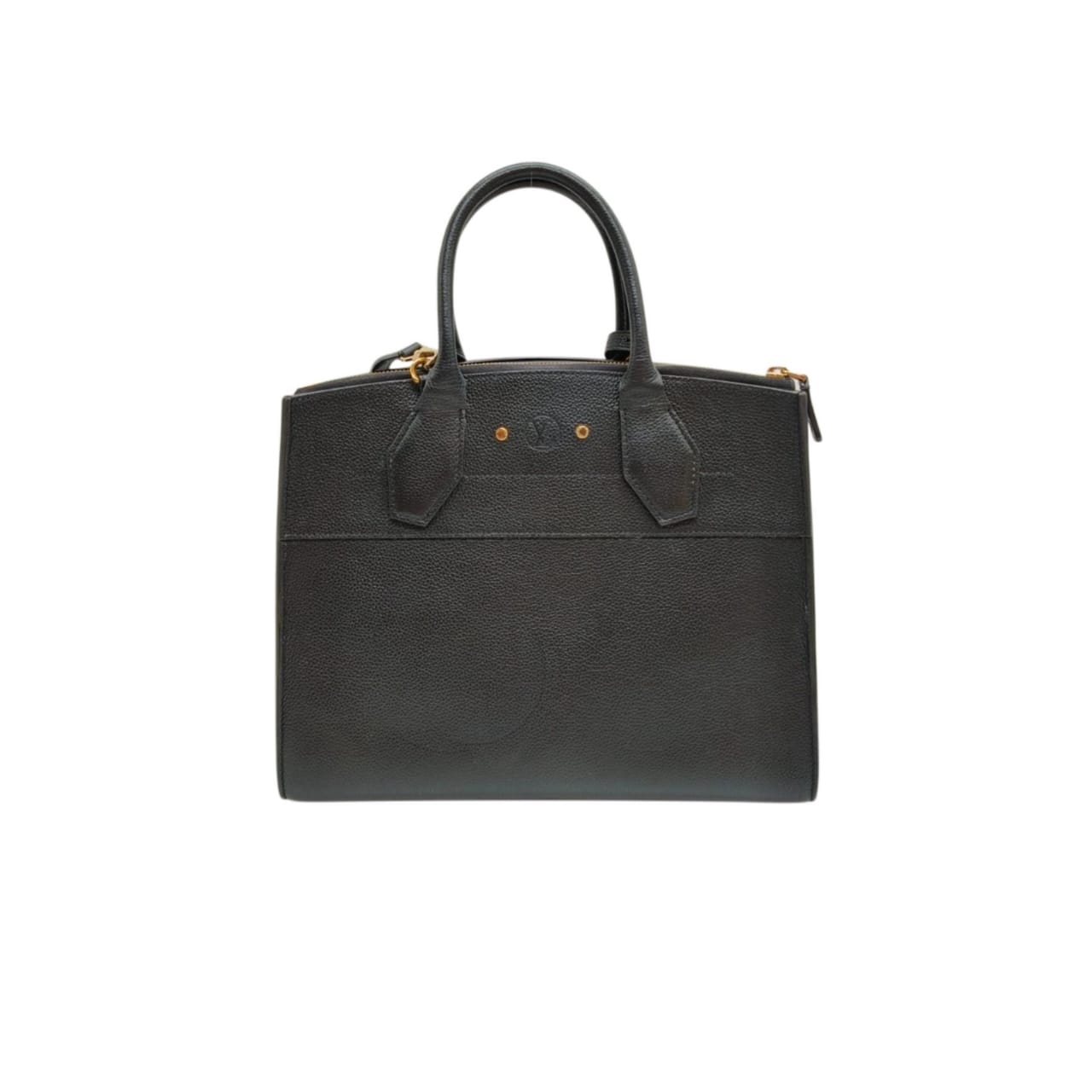 Louis Vuitton Black Grained Calfskin Leather City Steamer Shoulder Bag MM - Image 6