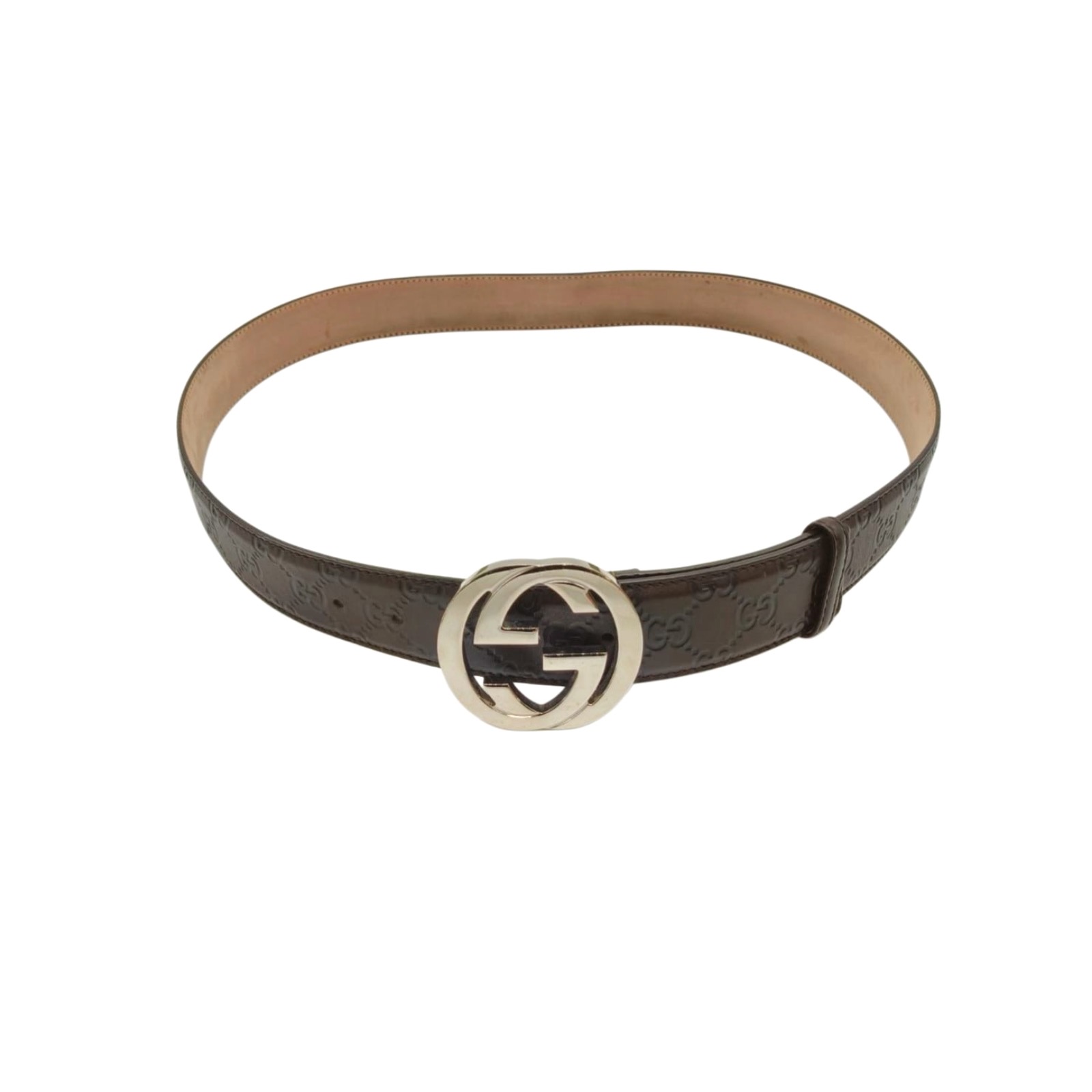 Gucci Guccissima Brown 40mm Leather Interlocking G Buckle Belt Size 105/42 - Image 12