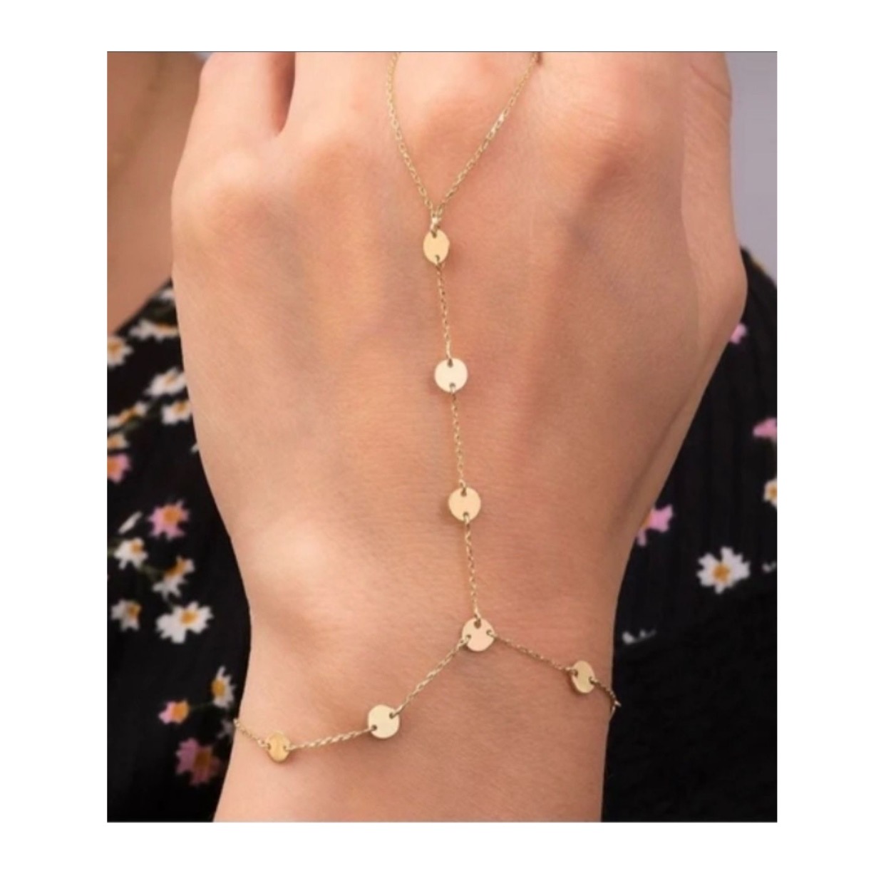14ct Gold Hand-Chain Bracelet - Image 3