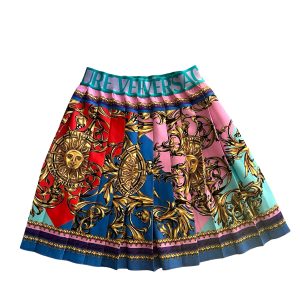 Versace Jeans Couture Baroque Pleated Skirt Size:small