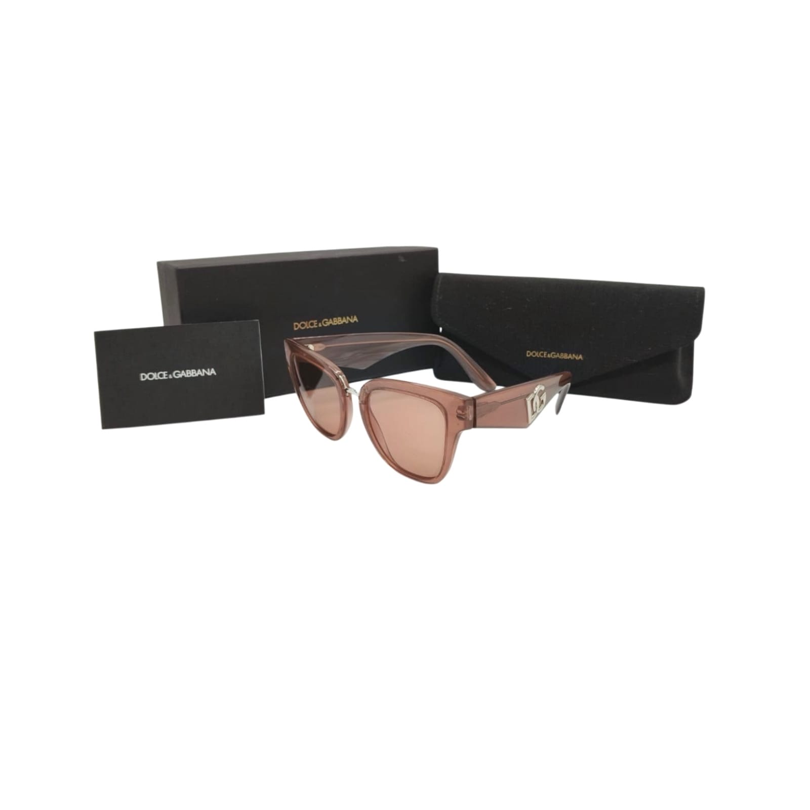 Dolce & Gabbana Brown DG Logo Cat-Eye Sunglasses - Image 3