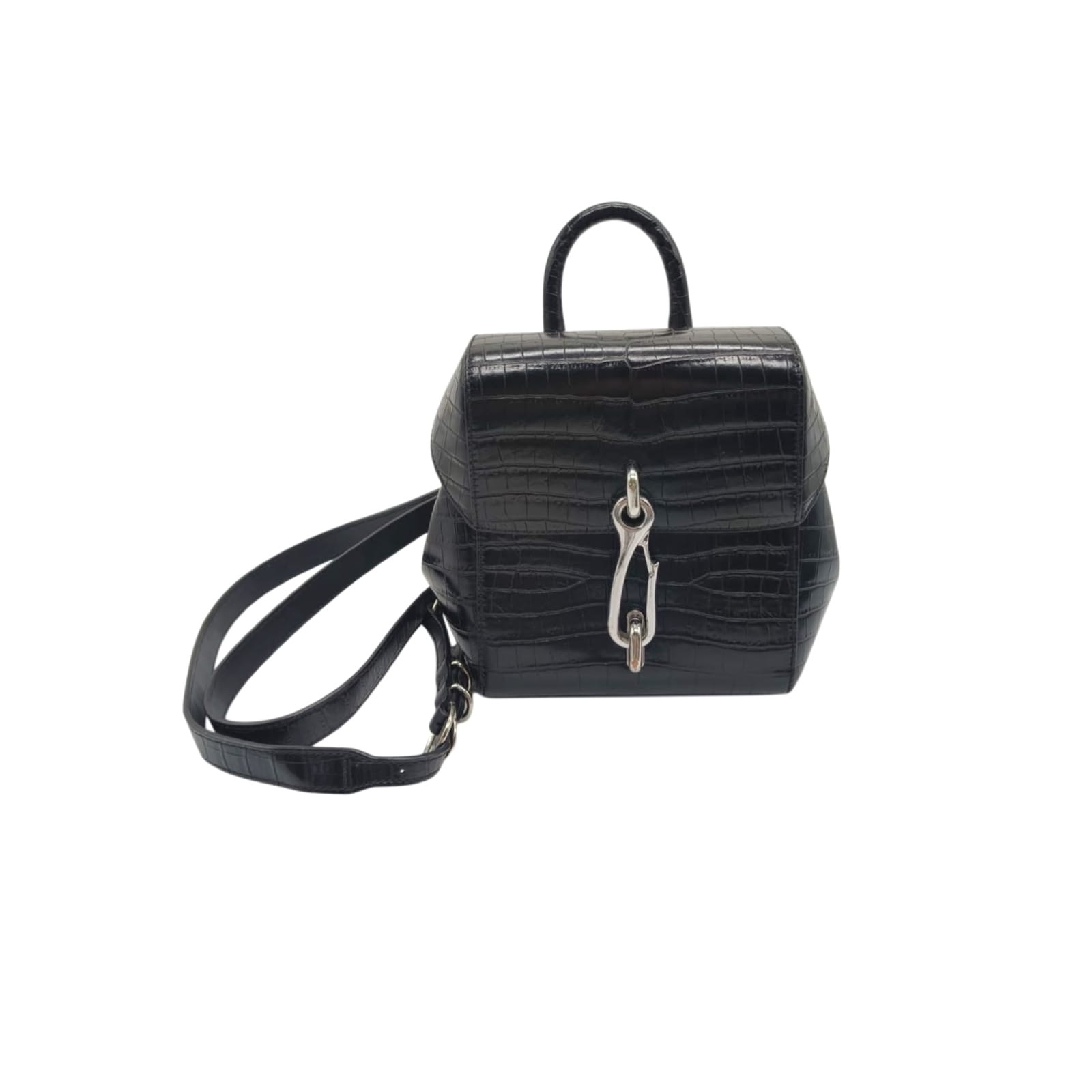 Alexander Wang Hook Mini Croc-Embossed Leather Backpack - Image 6