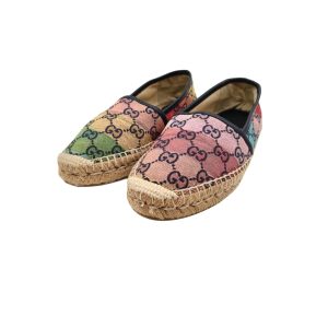 Gucci GG Monogram Multicolour Canvas Espadrille Slip-ons  Size: 37