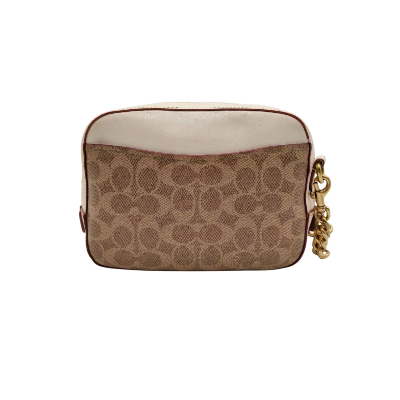 Coach Camera Crossbody Bag in Signature Canvas with Ivory Leather Trim - Image 4
