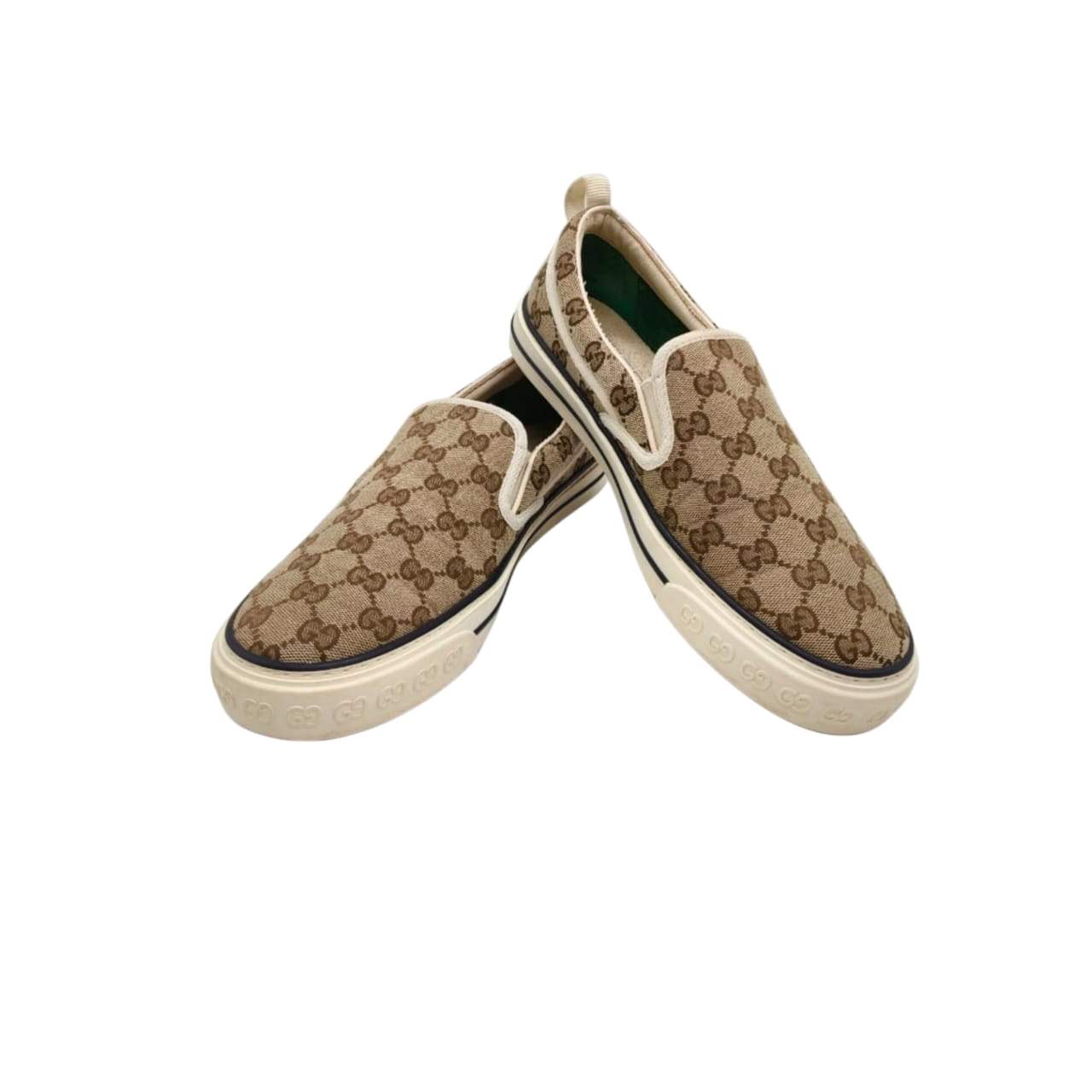 Gucci GG Tennis 1997 Slip-on Beige/ Ebony Sneakers Size: UK 8.5 - Image 9