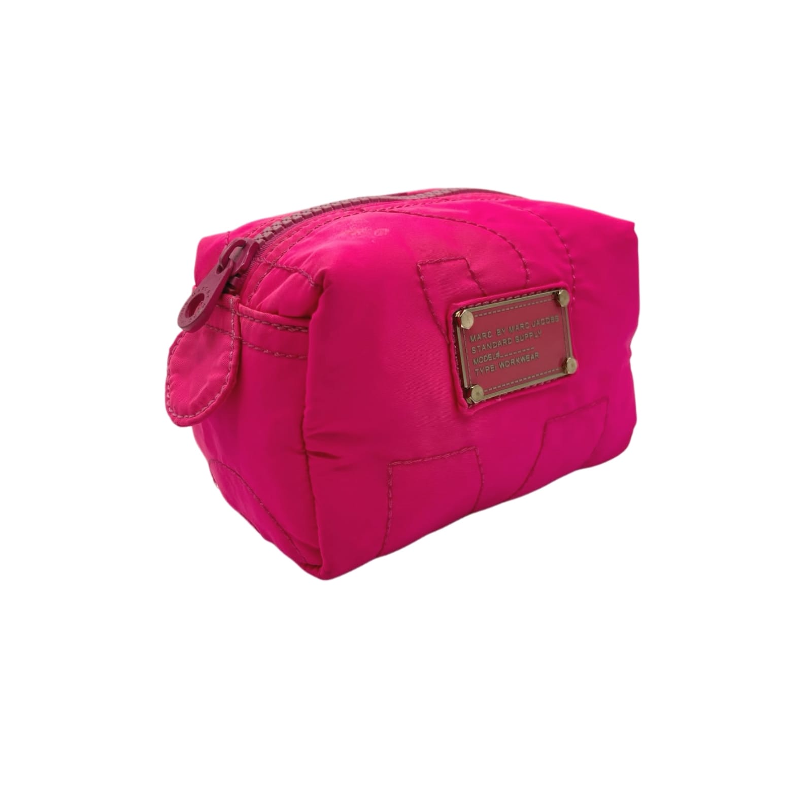 Marc By Marc Jacobs Hot Pink Quilted Nylon Zip Cosmetic Bag - Image 7