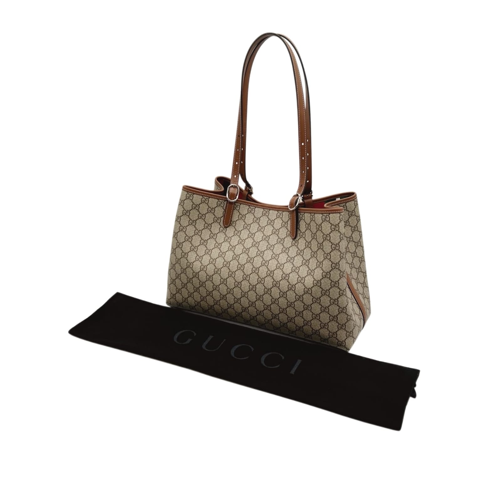 Gucci GG Supreme Emblem Brown & Beige Large Tote Bag - Image 4