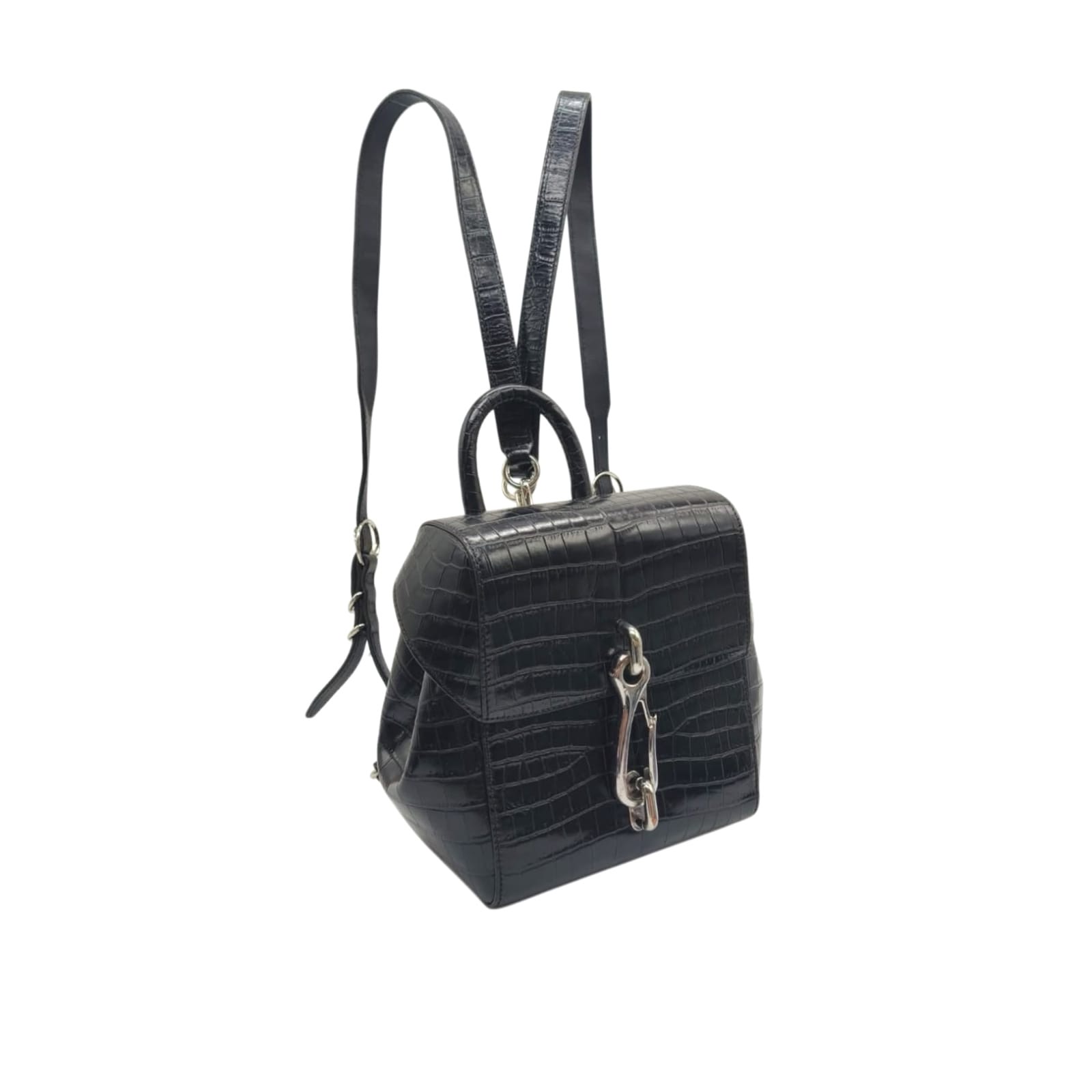 Alexander Wang Hook Mini Croc-Embossed Leather Backpack - Image 5