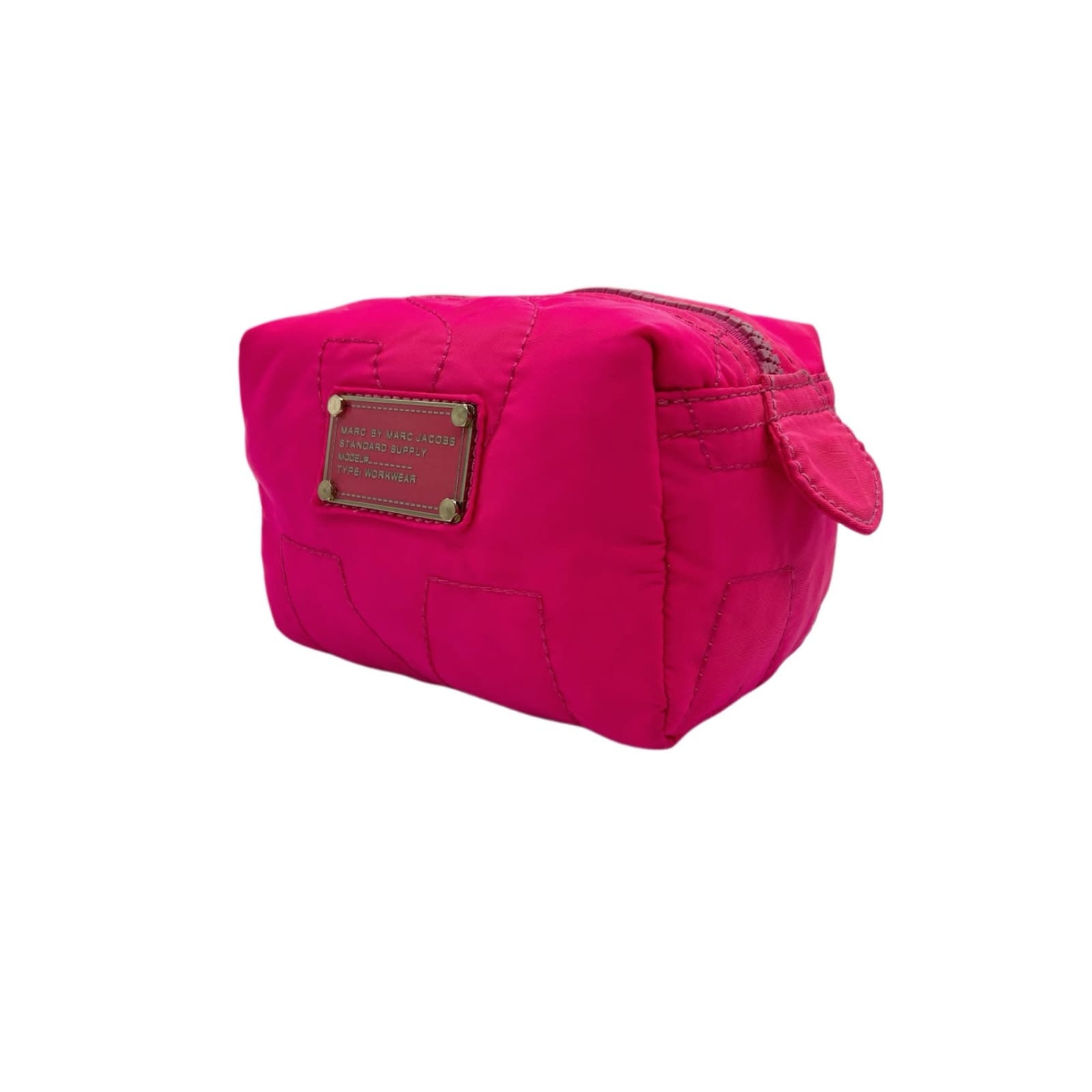 Marc By Marc Jacobs Hot Pink Quilted Nylon Zip Cosmetic Bag - Image 3