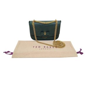 Ted Baker Danieel Bow Tie Dark Green Leather Shoulder Bag