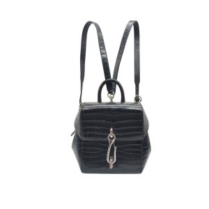 Alexander Wang Hook Mini Croc-Embossed Leather Backpack