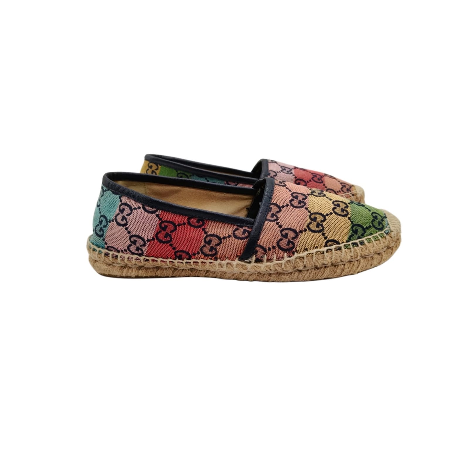 Gucci GG Monogram Multicolour Canvas Espadrille Slip-ons Size: 37 - Image 7