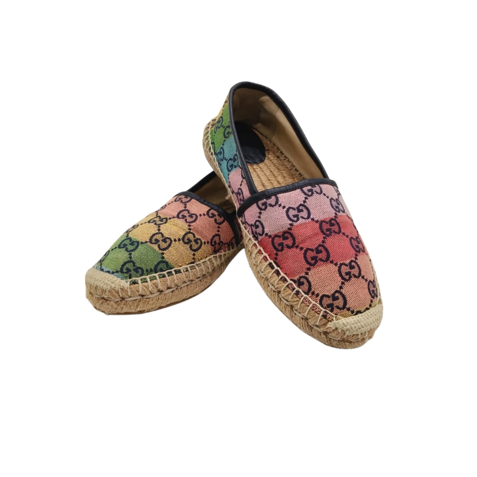 Gucci GG Monogram Multicolour Canvas Espadrille Slip-ons Size: 37 - Image 8