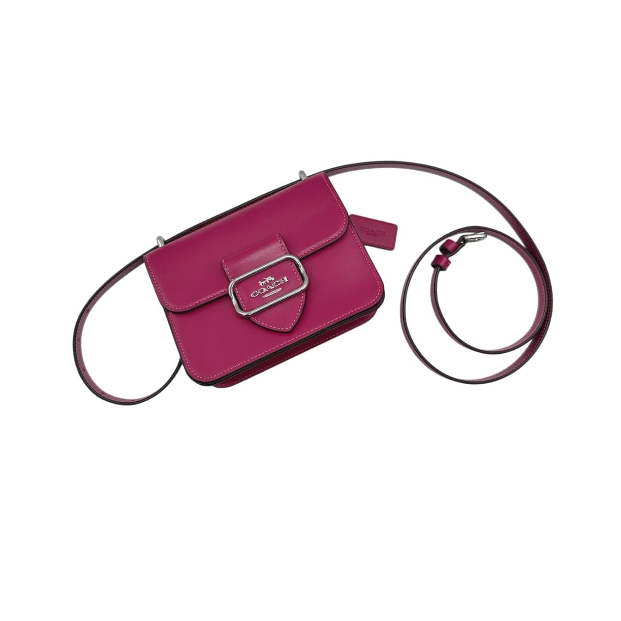 Coach Morgan Square Vibrant Pink Leather Crossbody Bag - Image 9