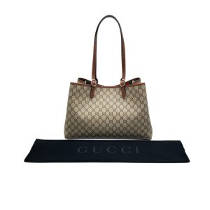 Gucci GG Supreme Emblem Brown & Beige Large Tote Bag