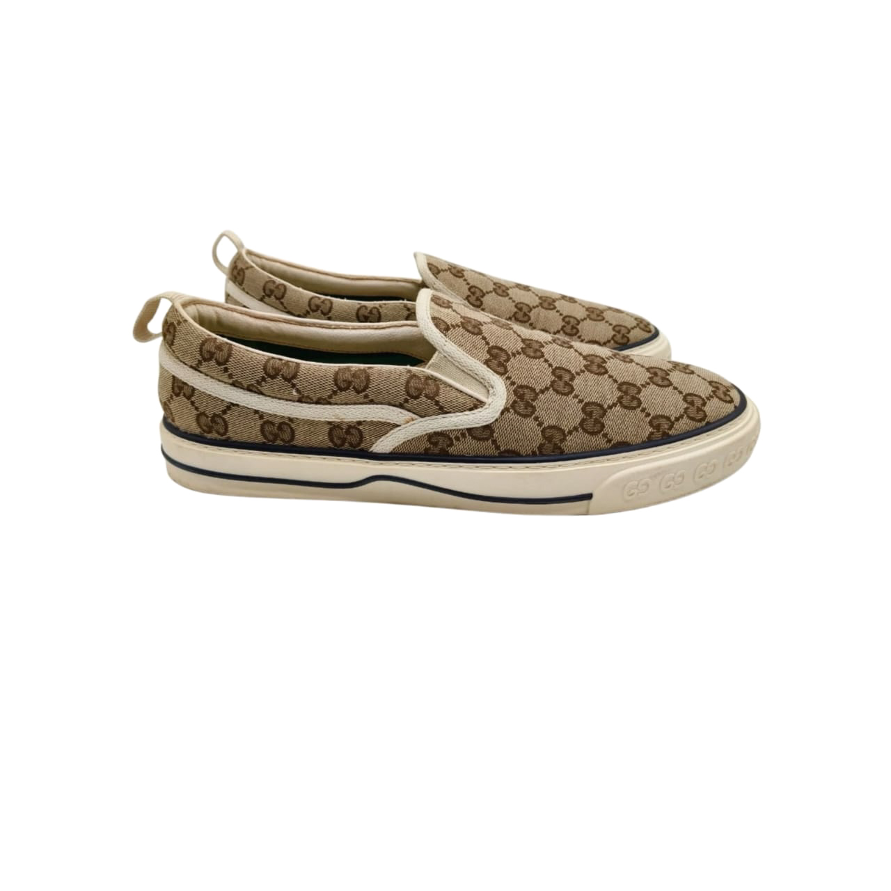 Gucci GG Tennis 1997 Slip-on Beige/ Ebony Sneakers Size: UK 8.5 - Image 8