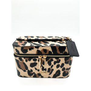 Coach Leopard Print Leather Cosmetic Case