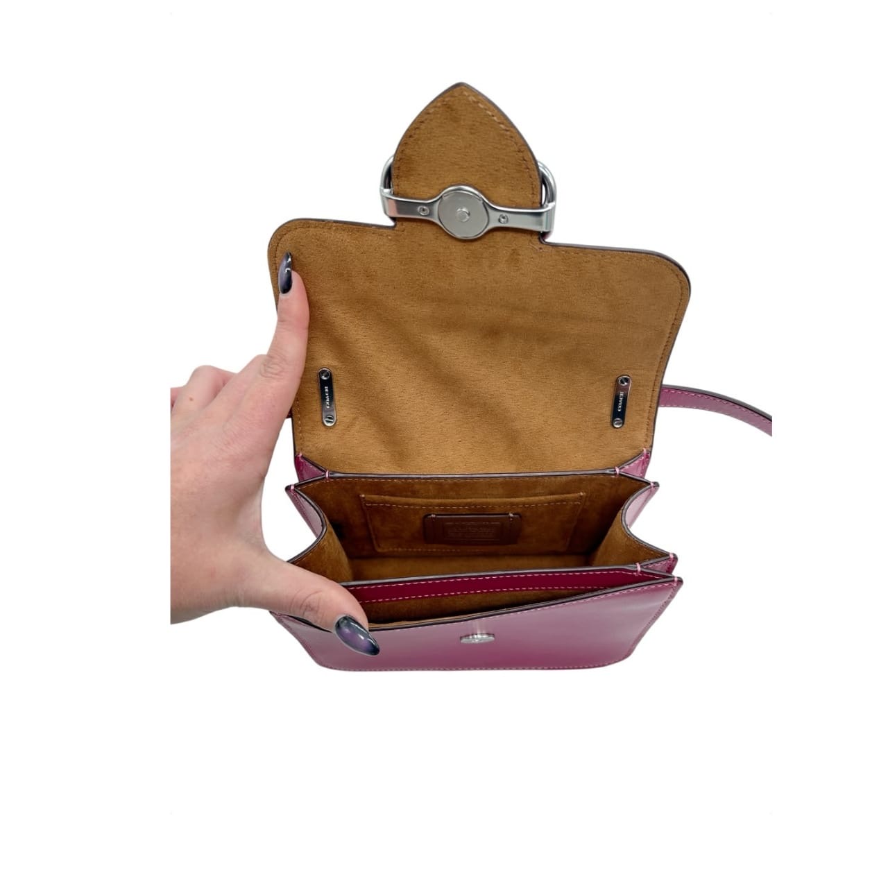 Coach Morgan Square Vibrant Pink Leather Crossbody Bag - Image 7
