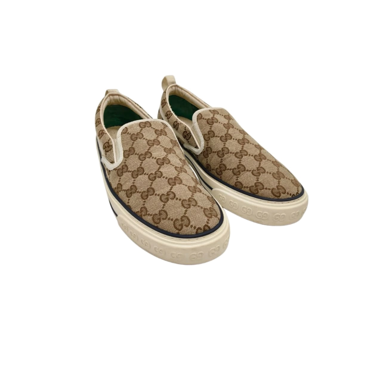 Gucci GG Tennis 1997 Slip-on Beige/ Ebony Sneakers Size: UK 8.5 - Image 10