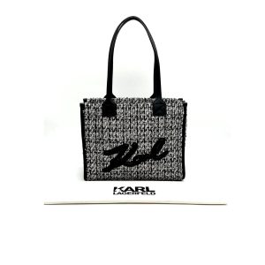 Karl Lagerfeld Black & White De Jour Tote Bouclé M