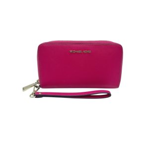 Michael Kors Jet Set  Pink Saffiano Leather Travel Continental Wallet